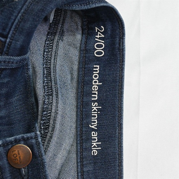 LOFT 24‎ / 00 Modern Skinny Ankle Medium Wash Stretch Denim Womens Jeans - Picture 6 of 9